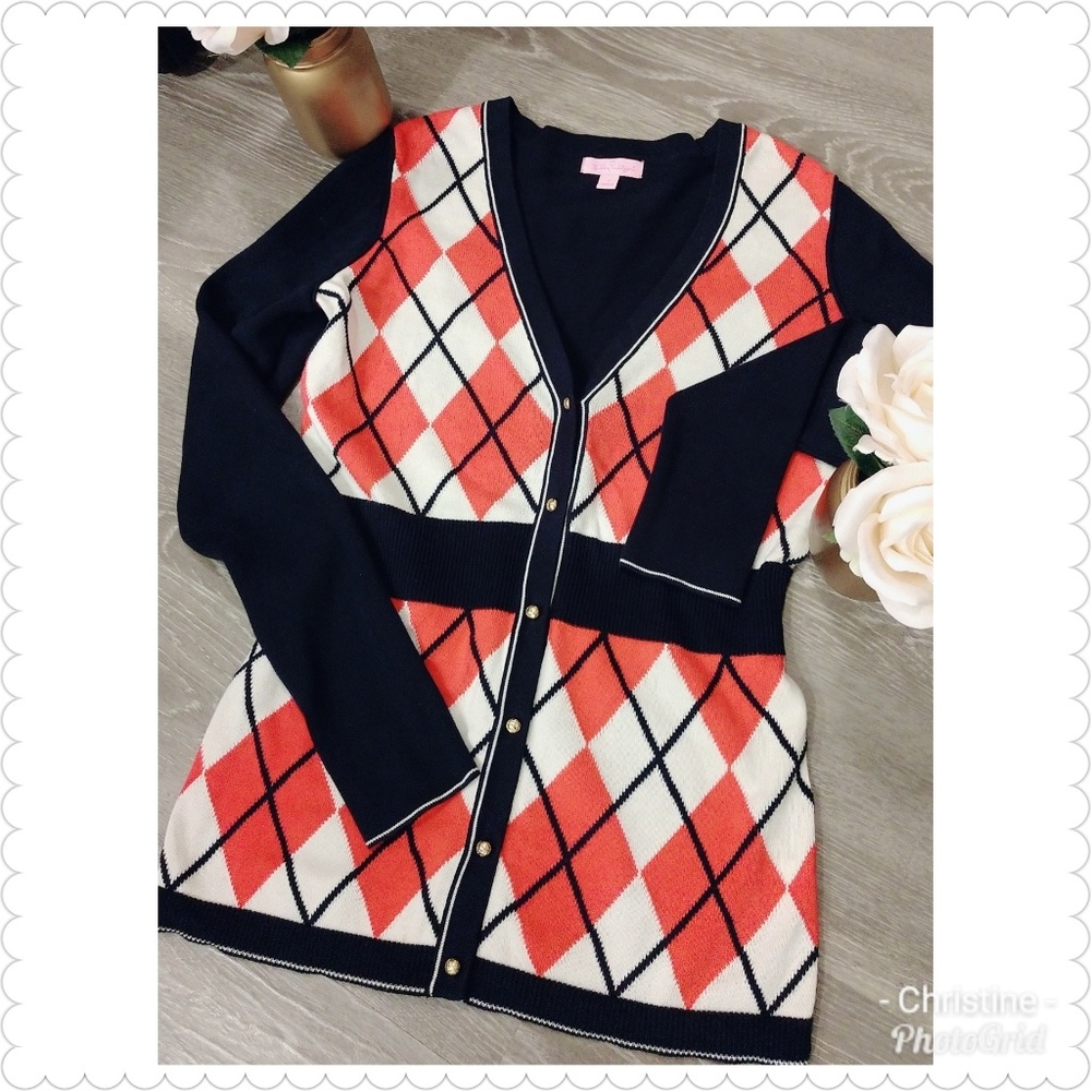 *Lily Pulitzer Argyle Cardigan*
